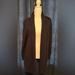 CAbi Black Open-Front Cardigan Sweater